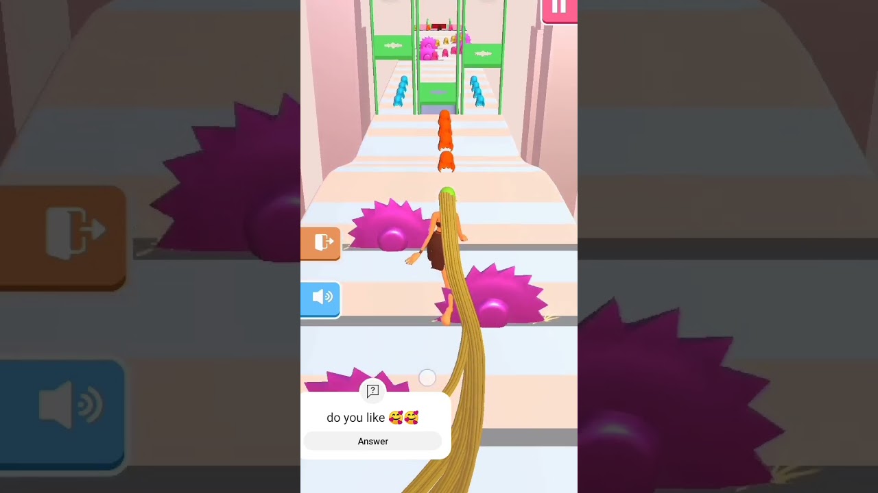 hair run 🥰🥰 Gameplay with music #youtube shorts #viral shorts #shorts video #shorts