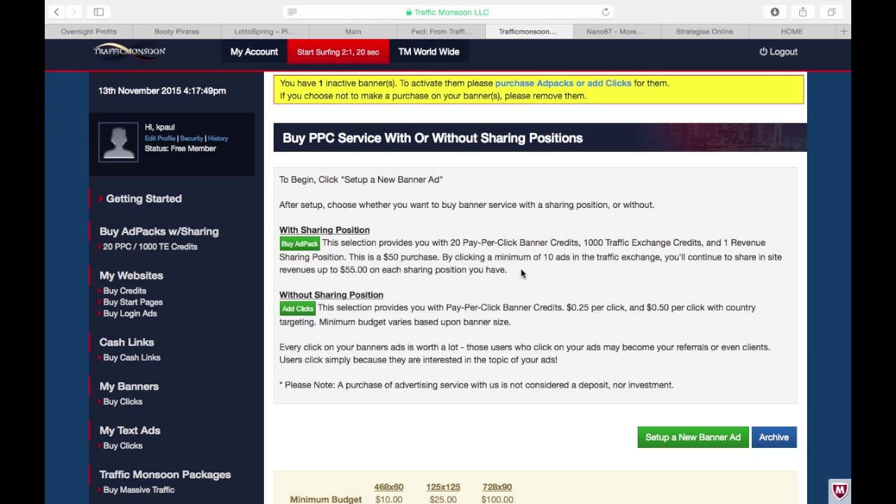 Traffic Monsoon Sign Up Overview