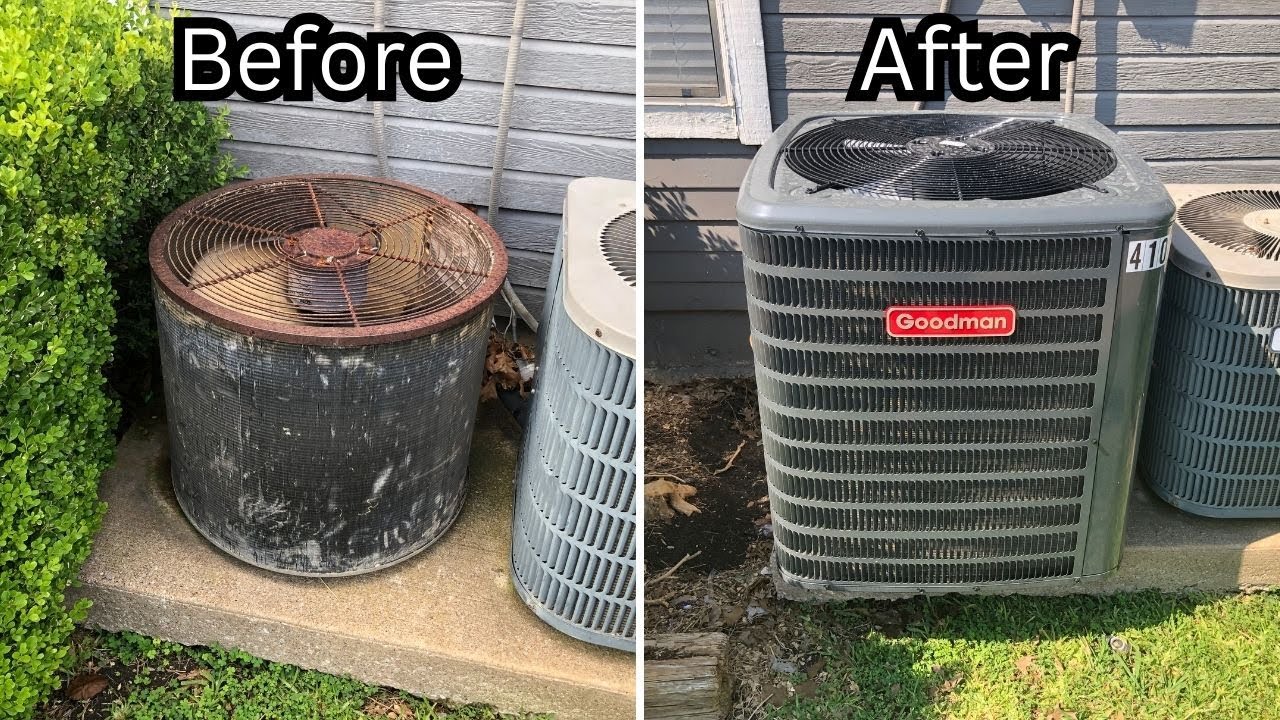Before & After - Vintage Airtron Air Conditioner Replaced W/ 2024 Goodman GSXH5 Air Conditioner