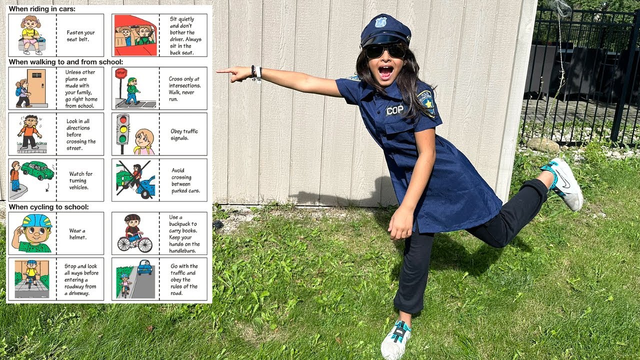 Police officer Sally and Deema teach Safety rules Adventure