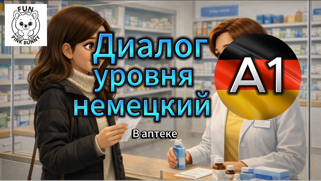 Короткий обучающий диалог на немецком языке уровня A1. In der Apotheke