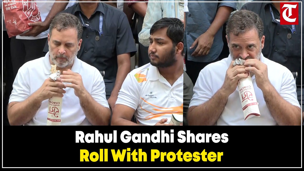 Rahul Gandhi Eats Khan Chacha Roll With Pellet Gun Victim During Delhi Protest