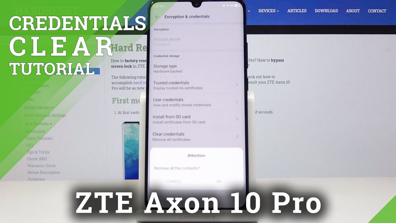 How to Clear Credentials in ZTE Axon 10 Pro &ndash; Delete All Certificates