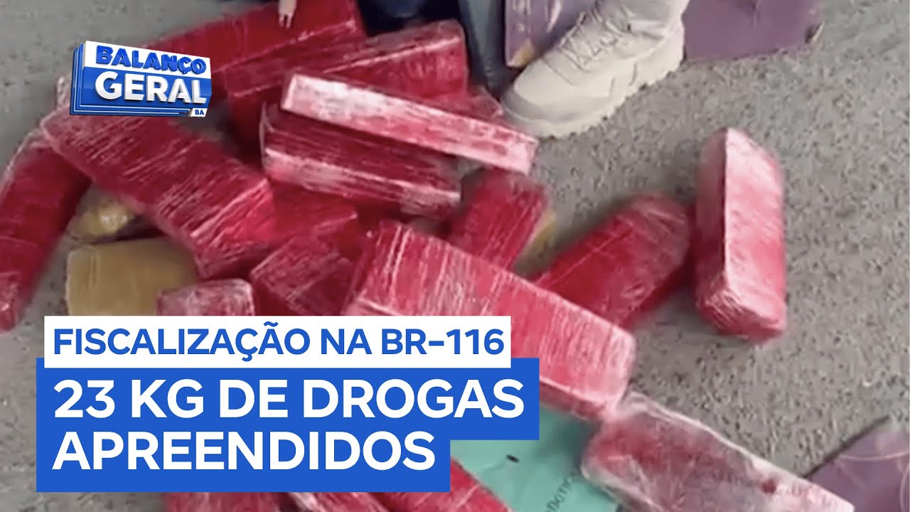 PRF apreende 23 quilos de drogas durante fiscalização em ônibus na BR-116