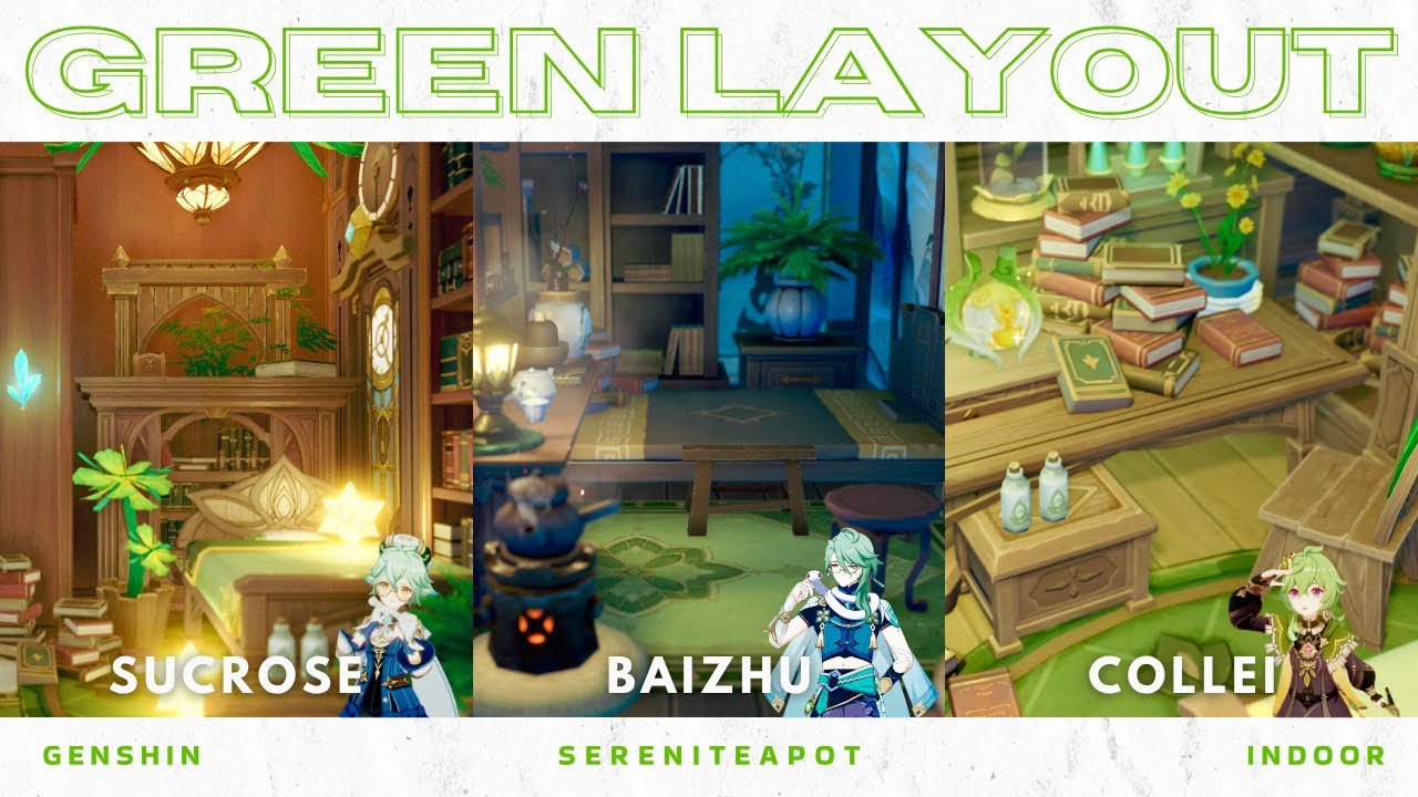 【 Genshin｜塵歌壺 】🌿Green Layout📚グリーン編3選｜ 原神｜Sereniteapot