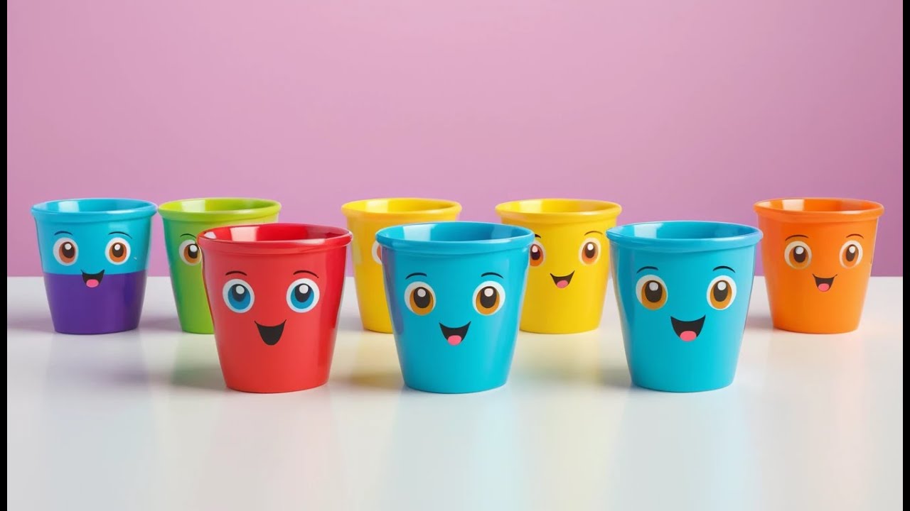 Acht Speelgoedbekers Klinken | Kleuren & Muziek Kinderliedjes