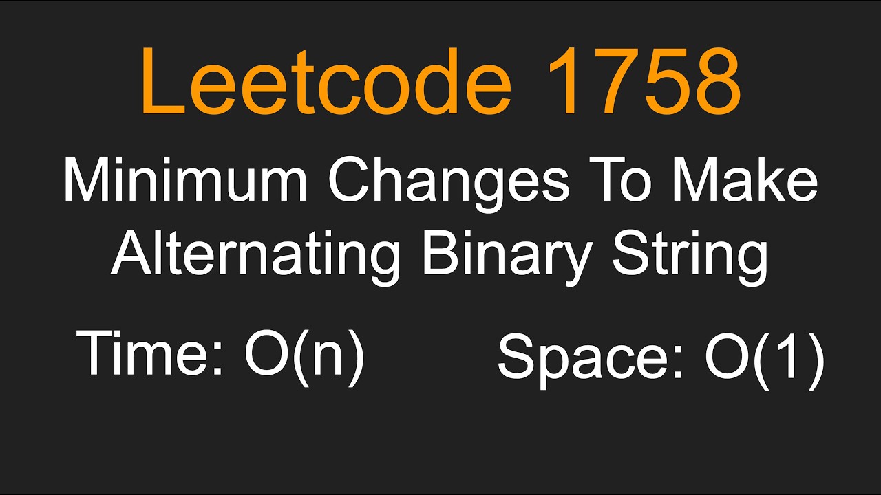 Minimum Changes To Make Alternating Binary String - Leetcode 1758 - Python
