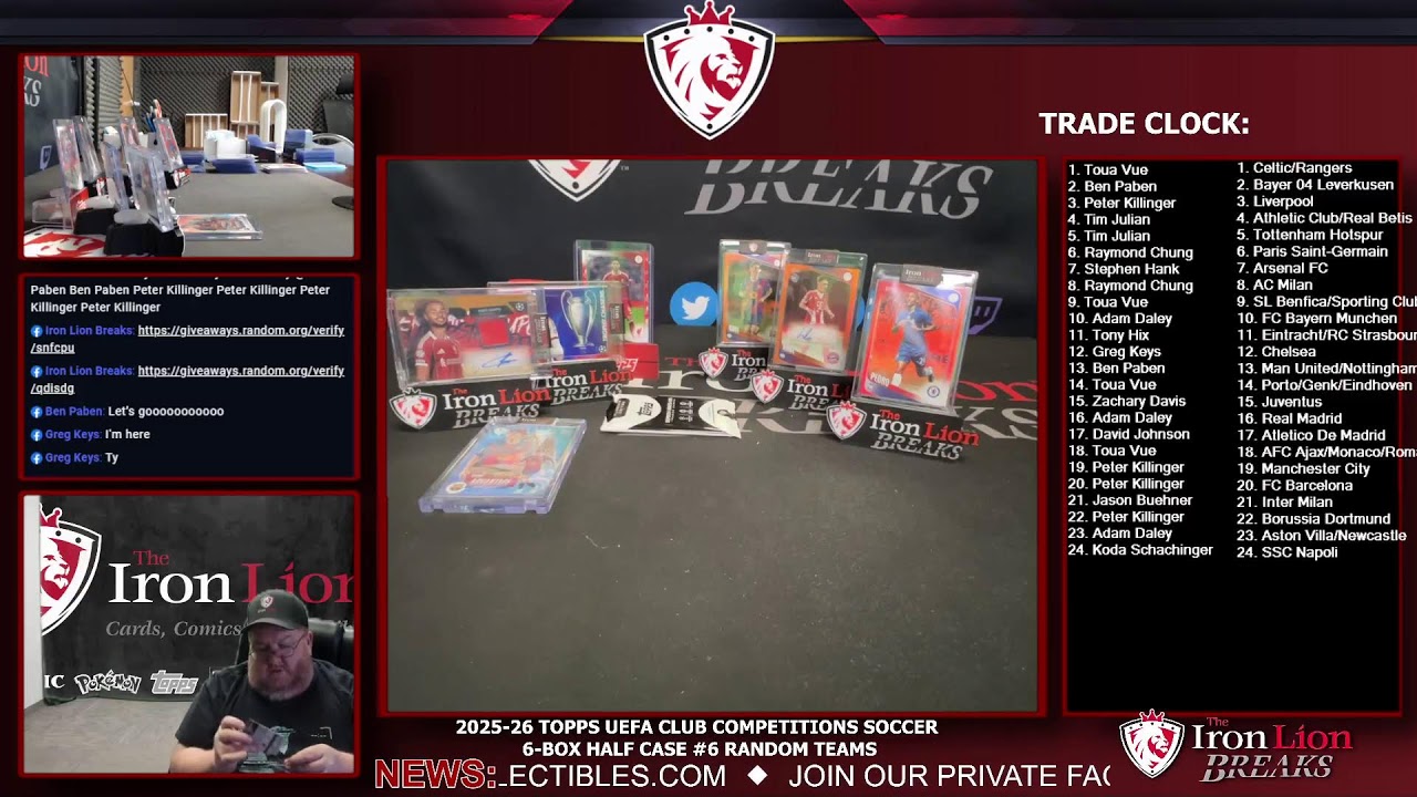 2025-26 Topps UEFA Club Competitions Soccer 6-Box Half Case #6 Random Teams