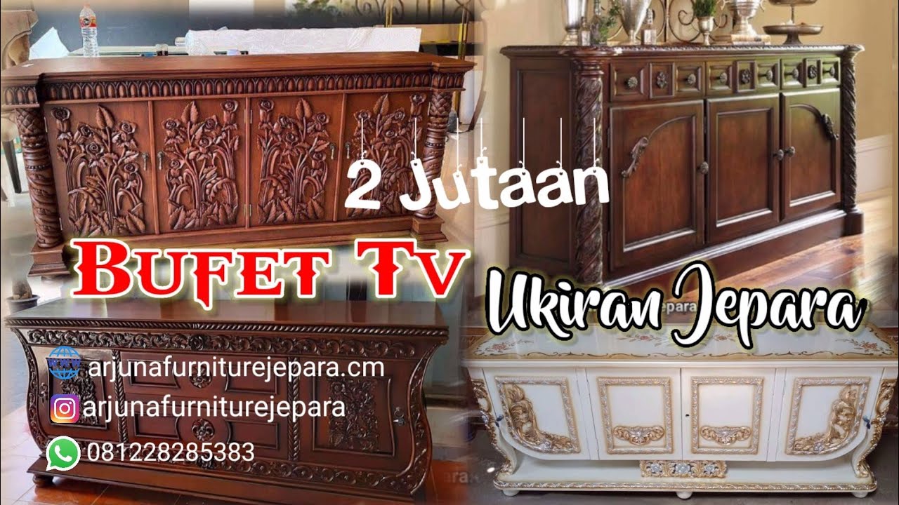Harga Mulai 2 Jutaan Bosku...!! Rekomendasi Meja Bufet Tv Jati Ukir Jepara #furniturejepara #mejatv