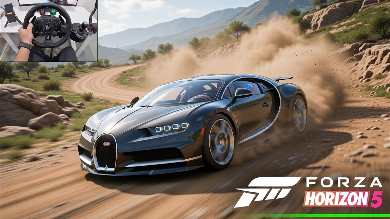 1500HP Bugatti Chiron - Forza Horizon 5 I Logitech G923 Steering Wheel