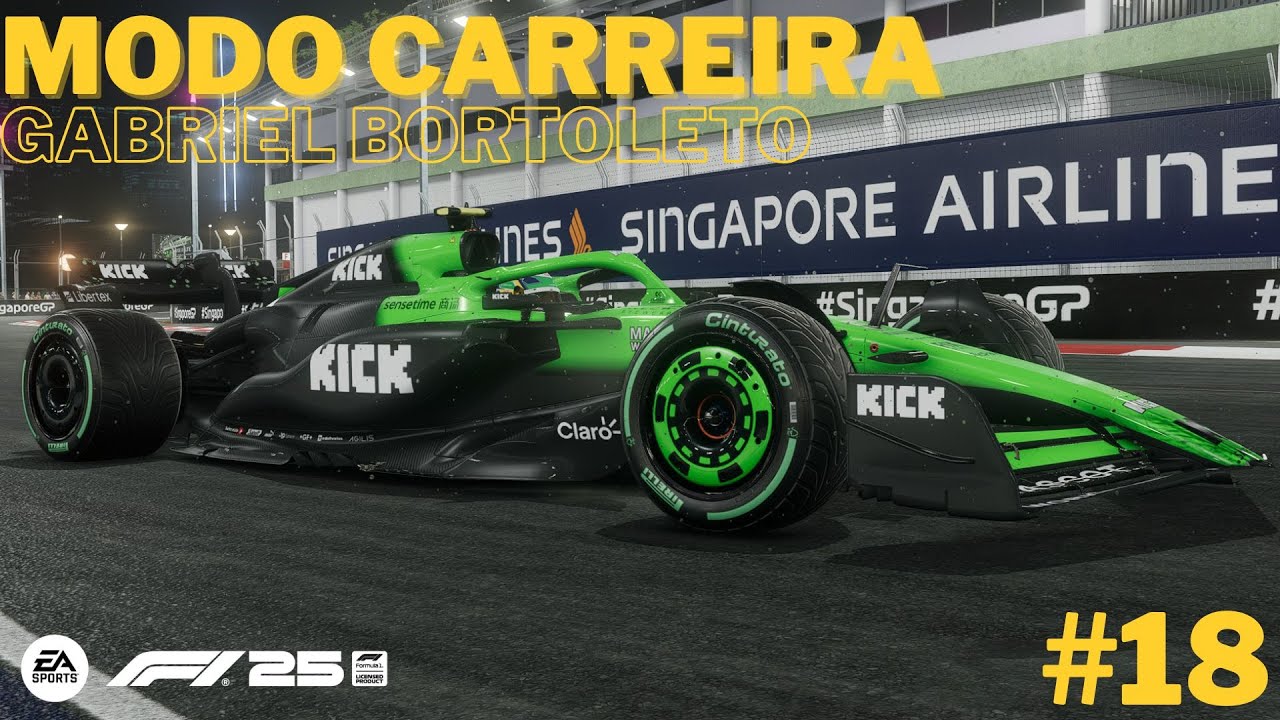 F1 25 | Carreira com Gabriel Bortoleto #18: Chuva, caos e drama em Singapura! 🇸🇬🌧️🔥