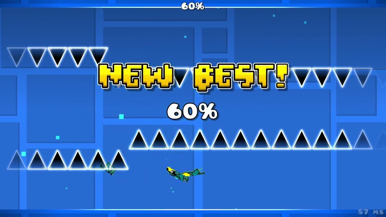jugando geometry dash con el texture pack