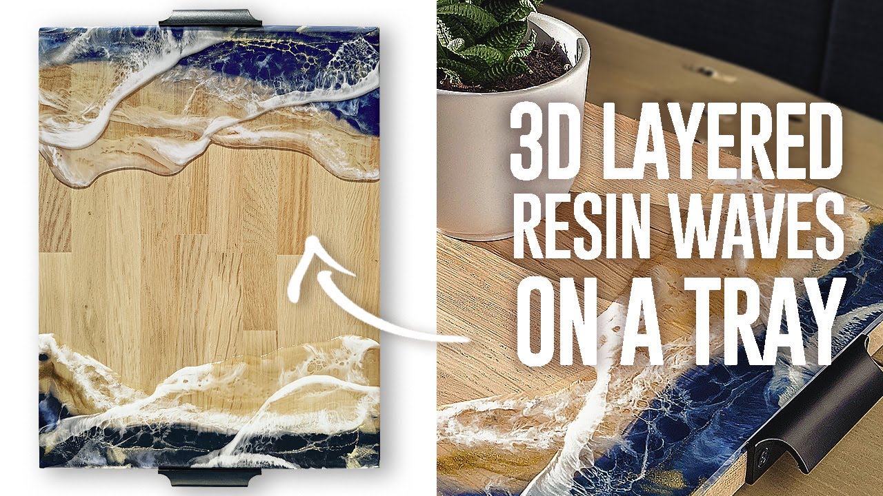 3D layered RESIN WAVES - beach style tray