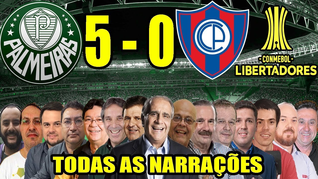 Todas as narrações - Palmeiras 5 x 0 Cerro Porteño | Libertadores 2022