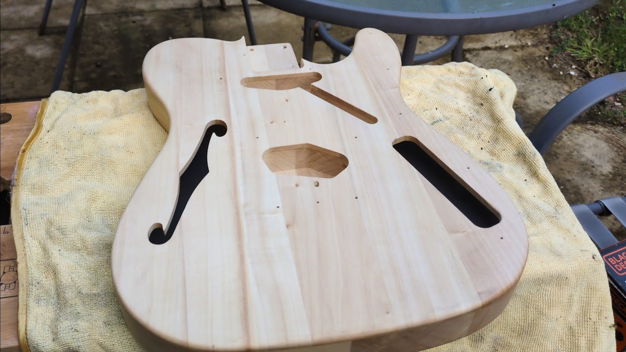 Staining, burning, painting, and relic'ing the body of this Harley Benton telecaster kit.
