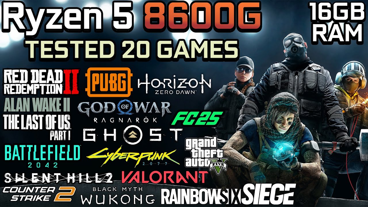 Ryzen 5 8600G : Test in 20 Games - Is 16GB RAM Enough for gaming in 2024? Close.