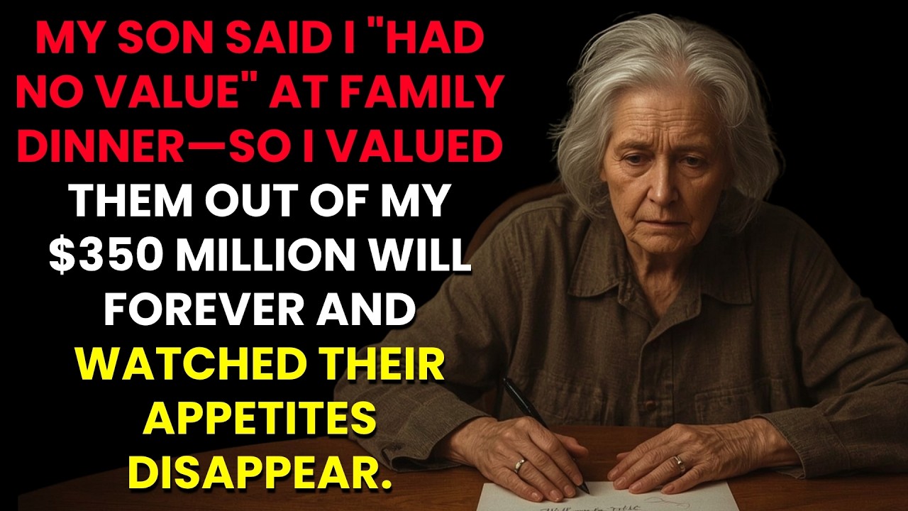 After My Son Said I 'Had No Value' At Family Dinner—I Valued Them Out Of My Will Forever