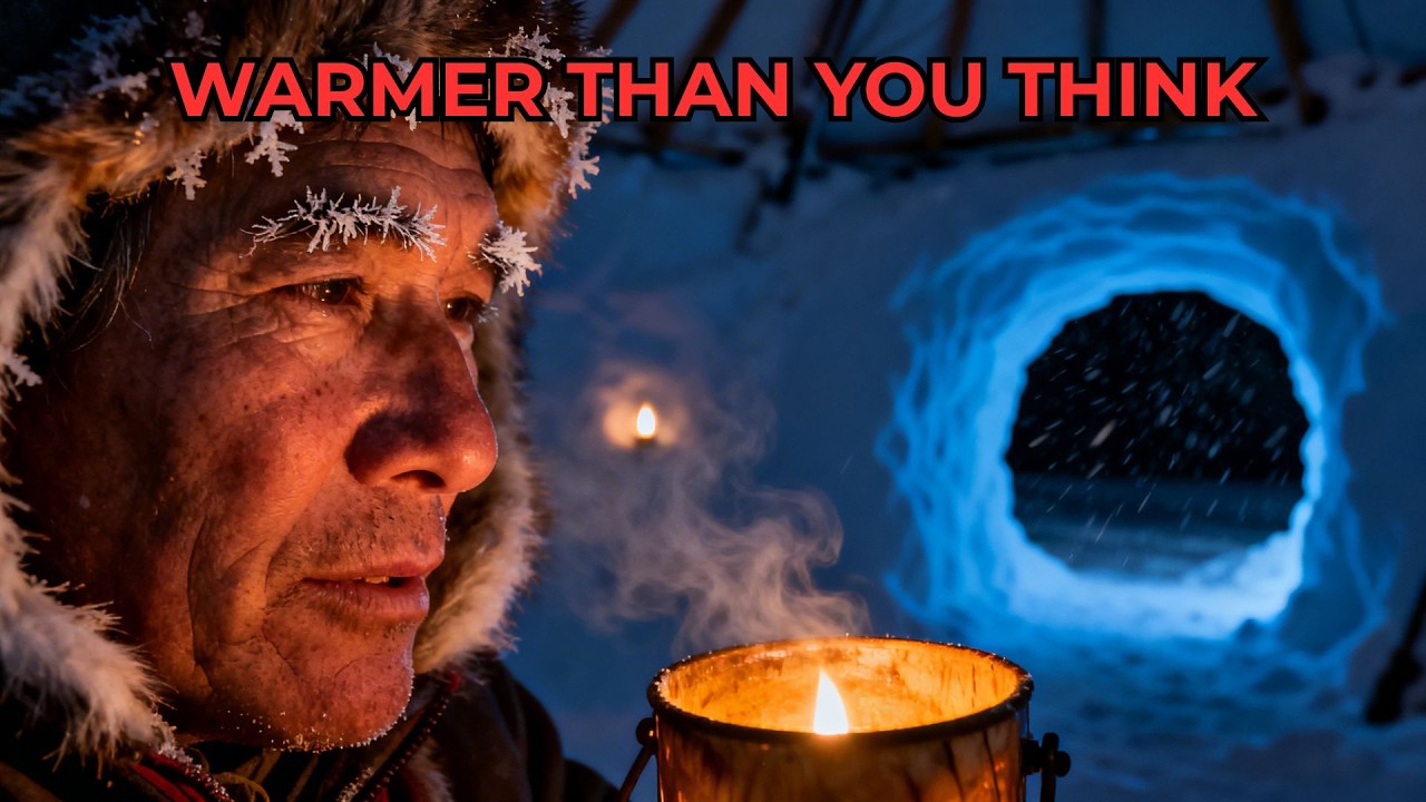 Surviving At -84ºF (-64°C): How Alaskan Inuit COOK and SLEEP in a Windproof Arctic Camp