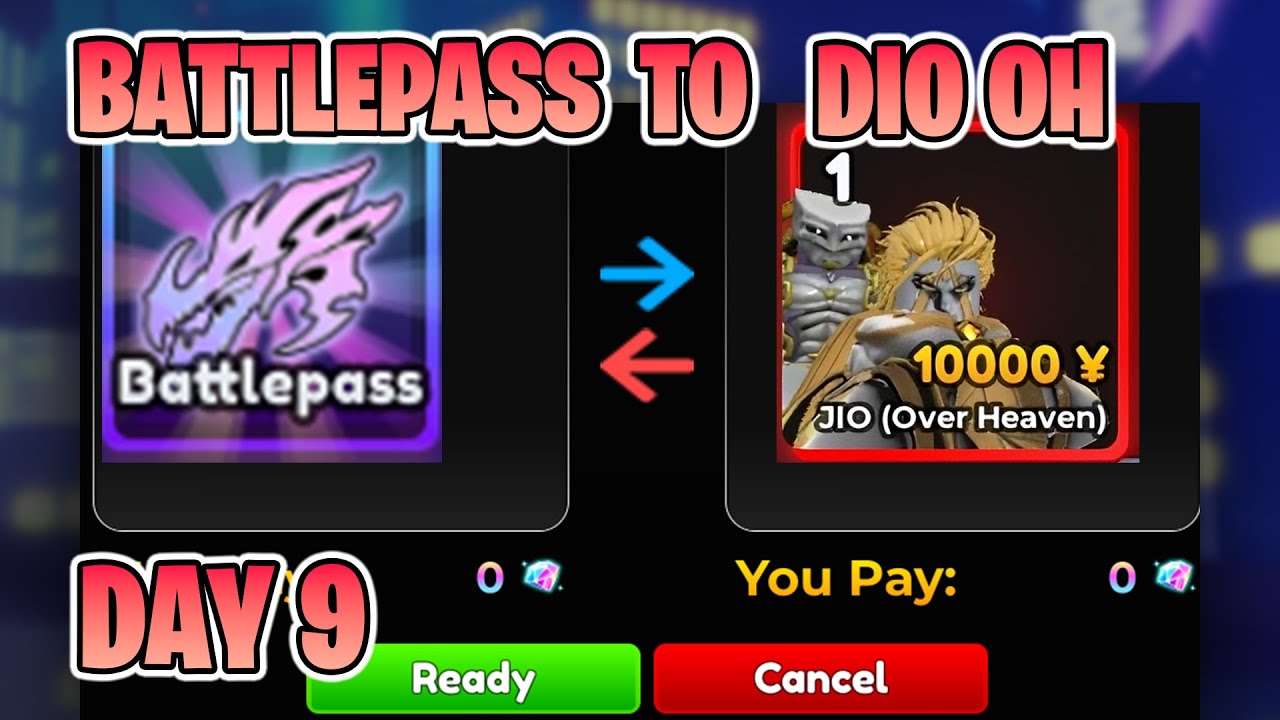 TRADING From Battlepass to Dio Over Heaven (INSANE COMEBACK!?) in Roblox Anime Adventures! (Day 9)