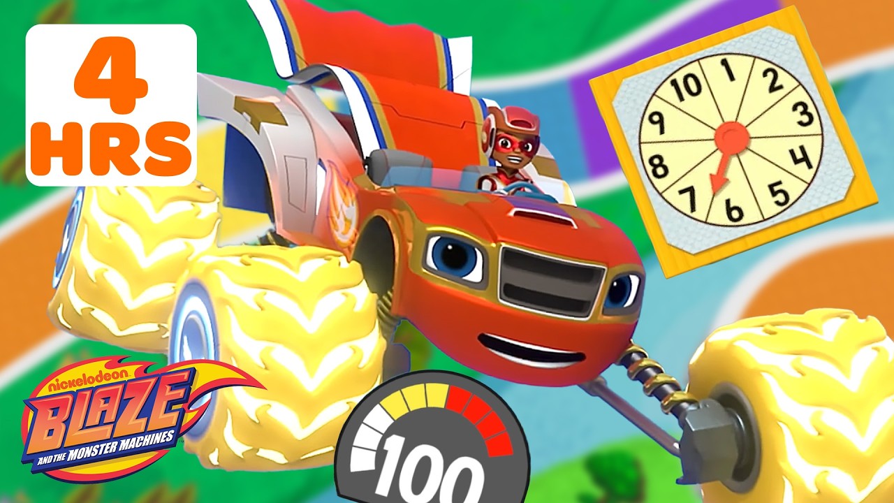 4 HOURS of Blaze Using STEM on Rescue Missions & Adventures! 📏 | Blaze and the Monster Machines