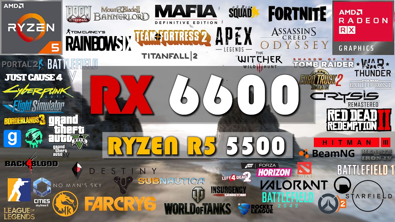 RX 6600 & R5 5500 | 107 Game Benchmarks [1080p]