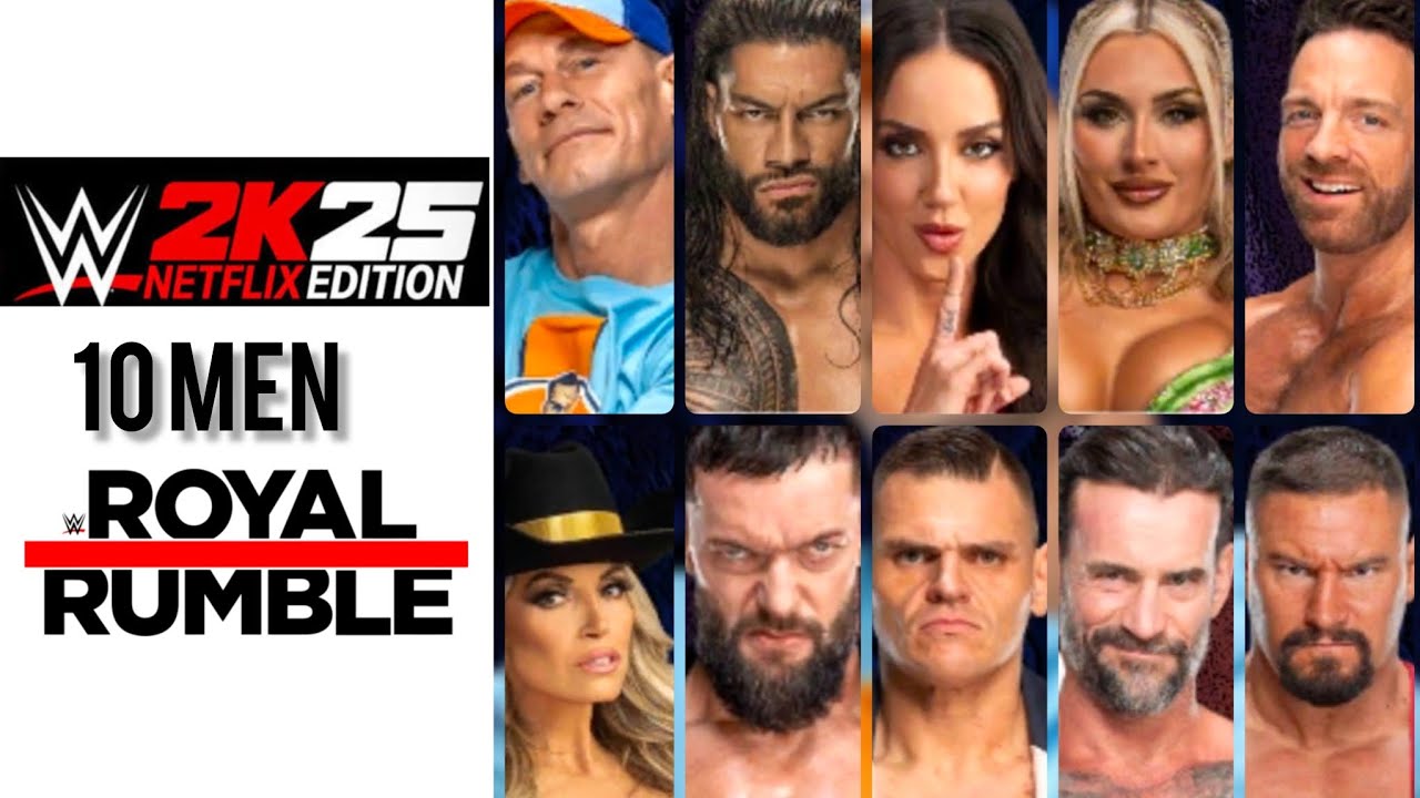 WWE 10 MEN ROYAL RUMBLE MATCH IN W2K25 NETFLIX MOBILE EDITION GAME |