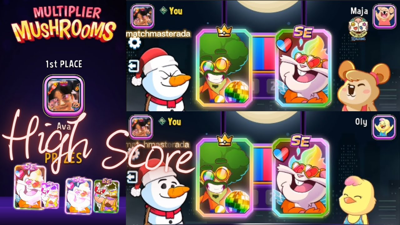 Beaten 2x SE Vinnie High Score Mushrooms Multiplier, Tournament Winner Boogie Gameplay Match Masters