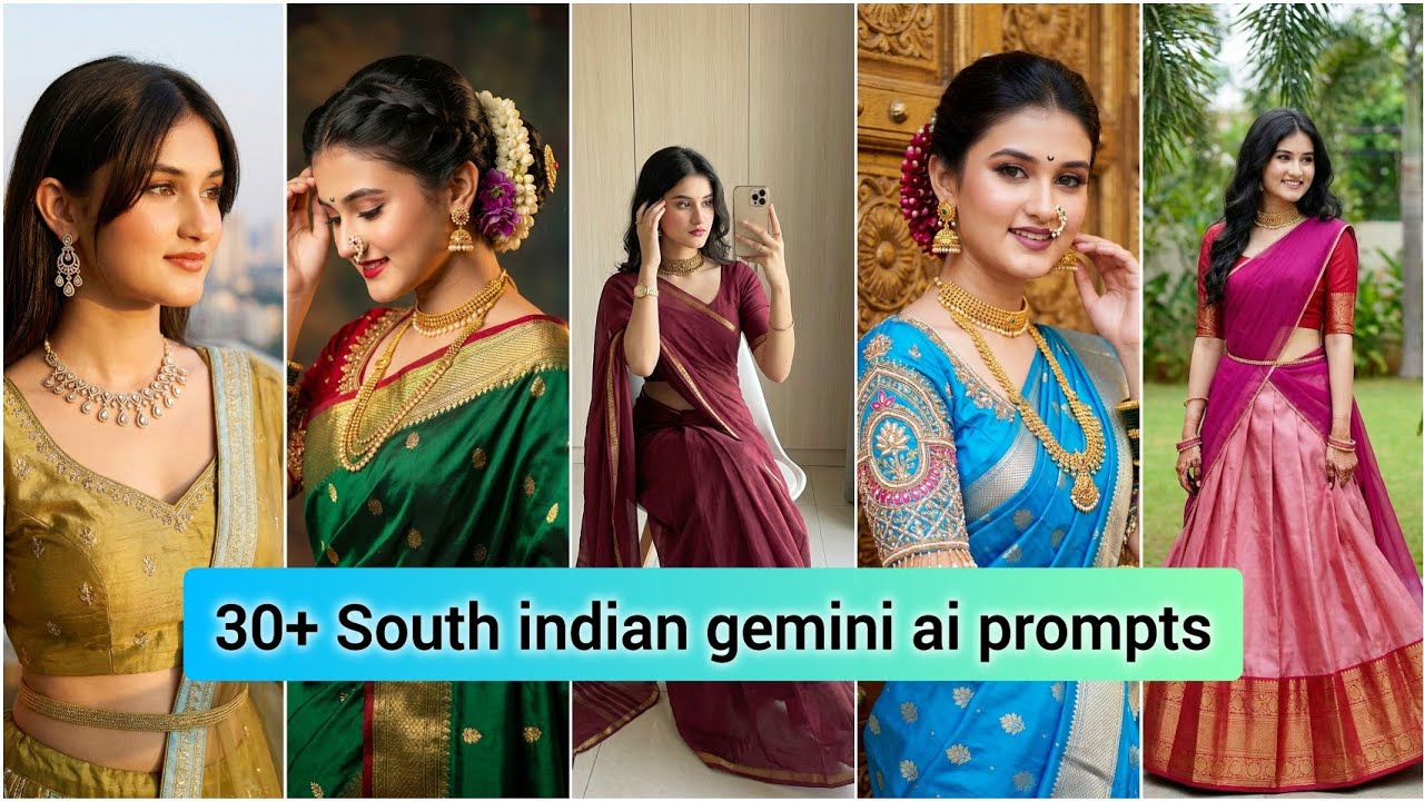 30+ South indian look gemini ai prompts for girls 💟✨