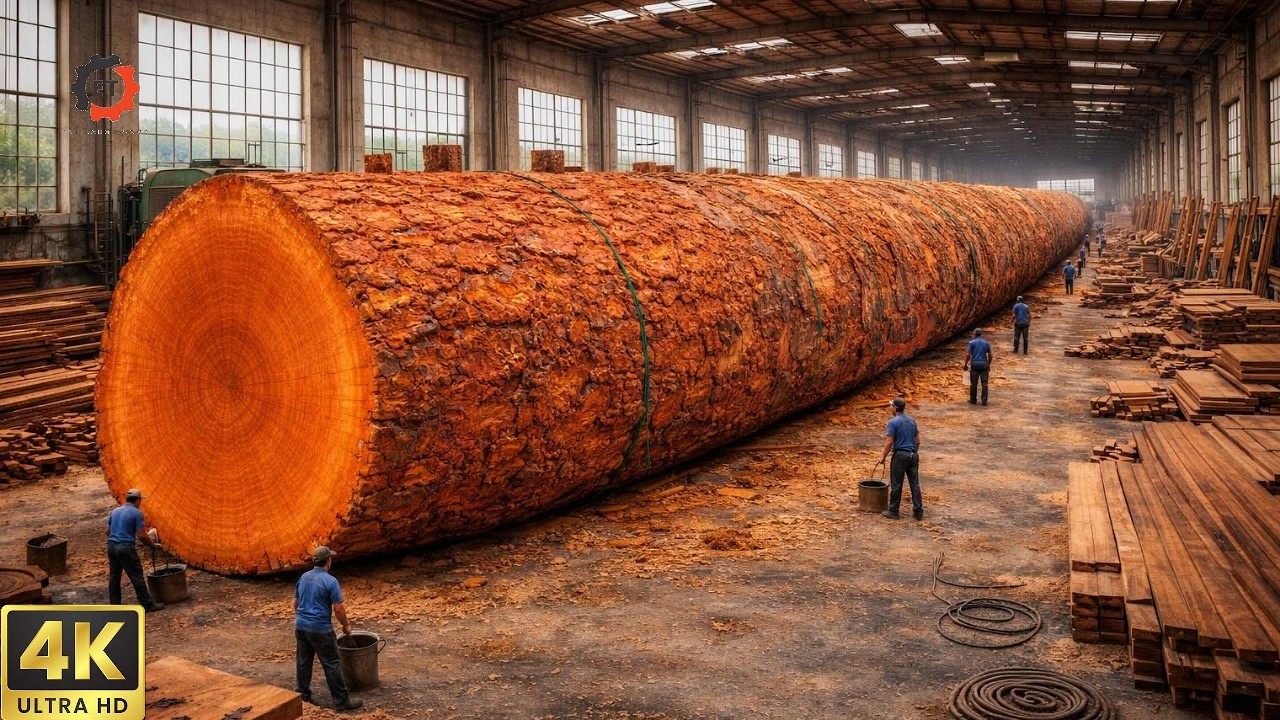 Inside the Modern Wood Factory | Giant Logs & Heavy Machines Crafting Massive Luxury Tables
