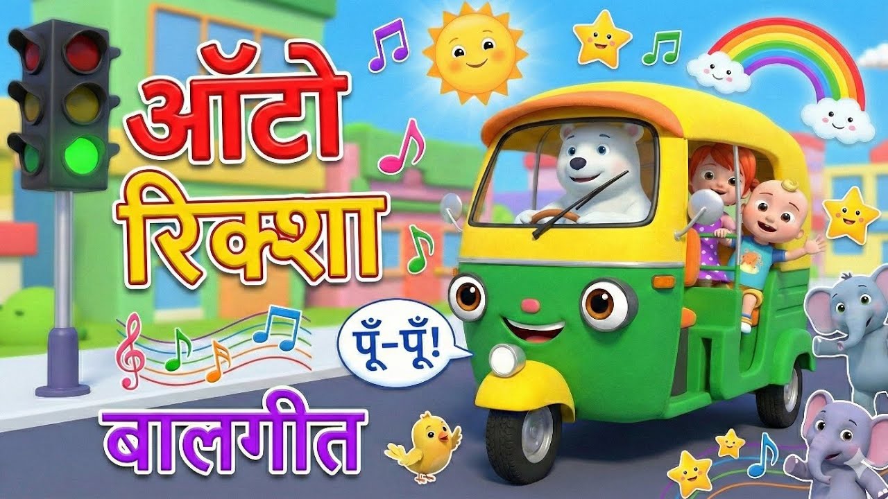ऑटो रिक्शा चलता जाए। / Kids rhymes / kids nursery rhymes/ #kidssongs #kids #kidrhymes #rhymes 