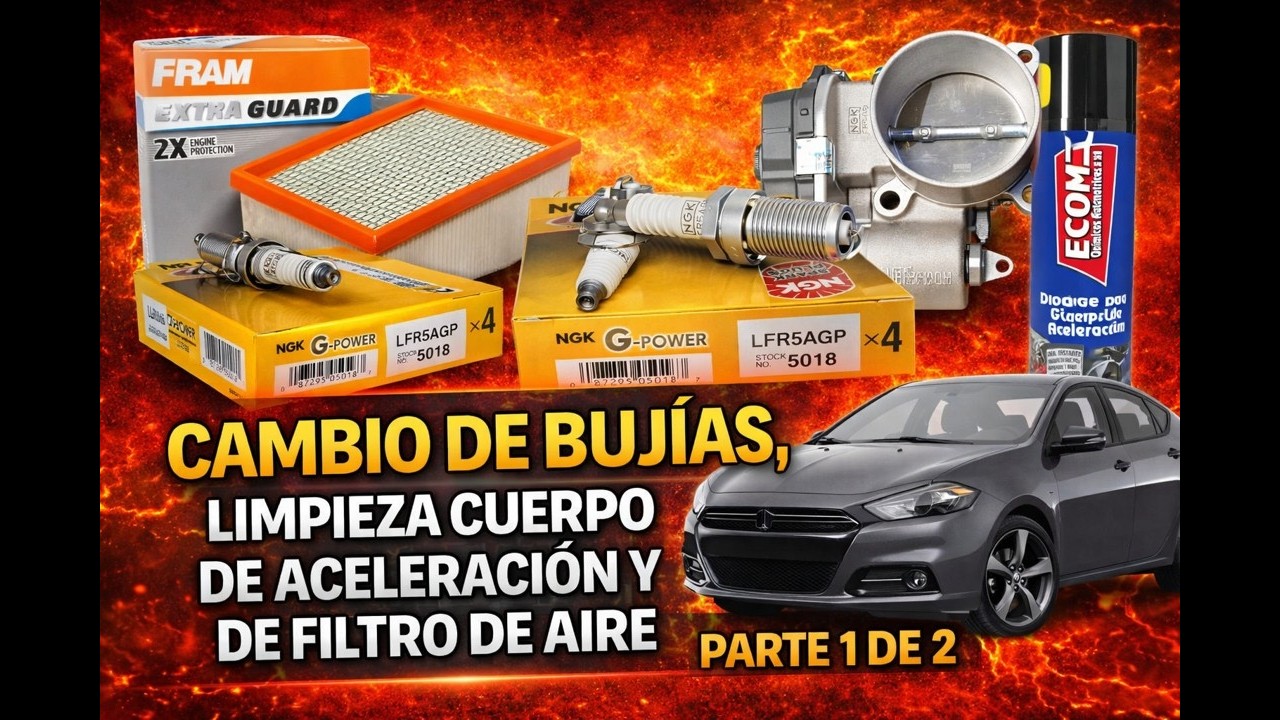 Parte 1 Cambio de Bujias, limpieza de filtro de aire al Dodge Dart SXT 2015
