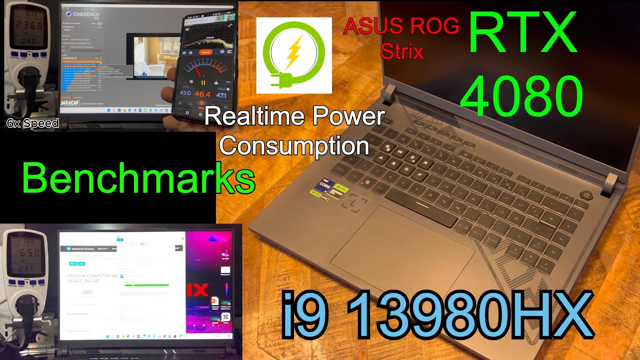 Asus ROG G16/RTX 4080/13980HX/G614JZ Benchmarks + Realtime Power Consumption