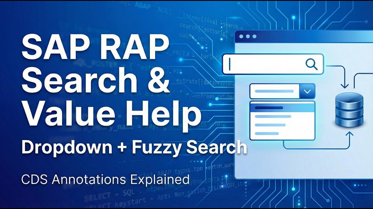 SAP RAP Tutorial | Add Search, Fuzzy Search, Value Help & Dropdown in CDS View