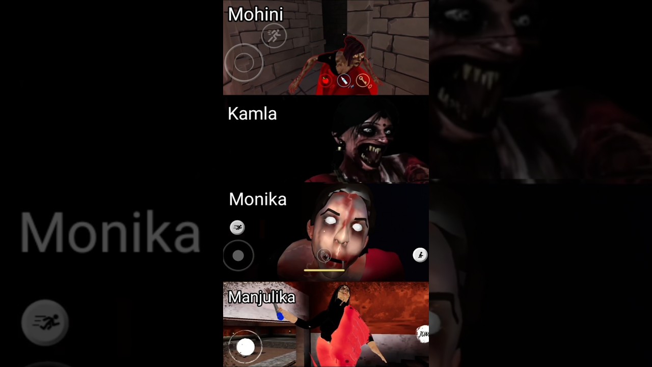 Which one is Scariest - Kamla, Monjulika, Monika or Mohini || New horror game #new #horror #gaming