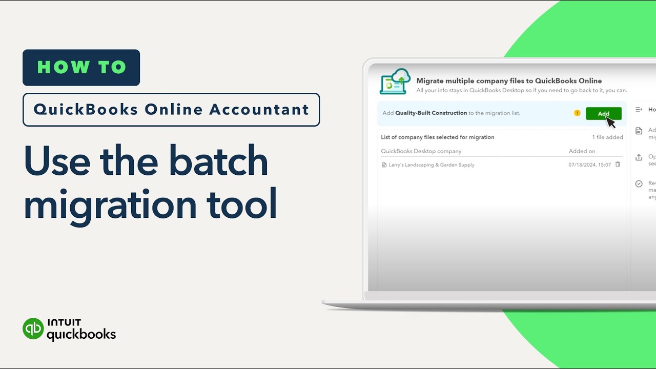 How to use the Accountant Batch Migration Tool in QuickBooks Online Accountant