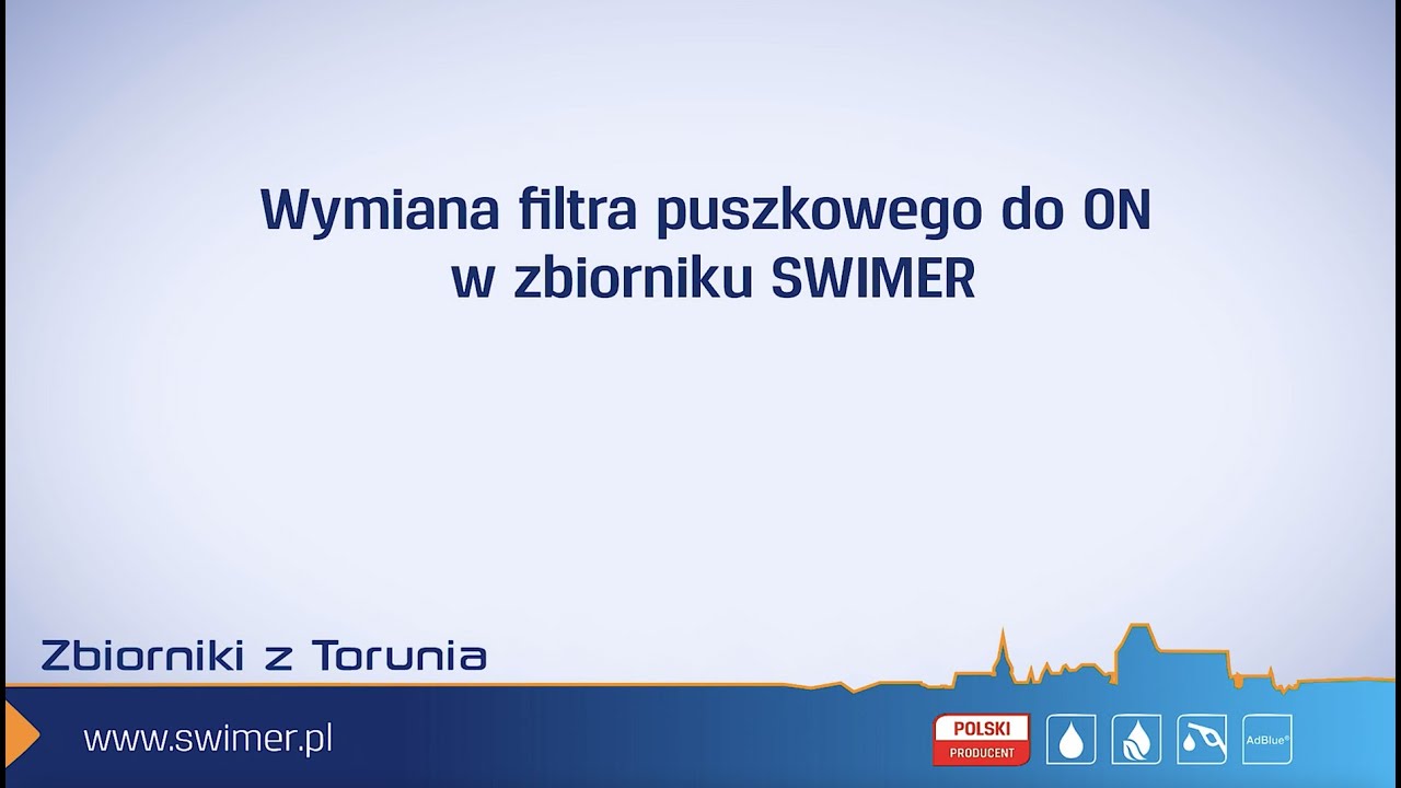 Wymiana filtra puszkowego do ON w zbiorniku #SWIMER.