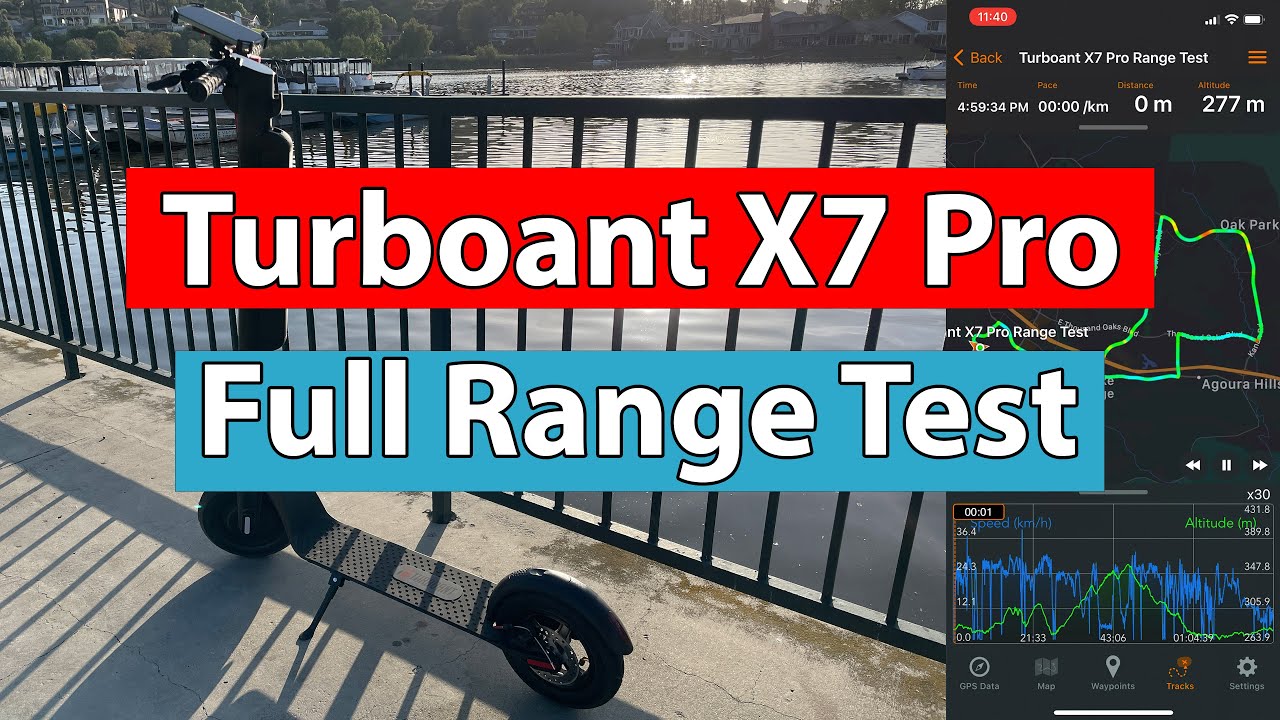 Turboant X7 Pro Electric Scooter Range Test with GPS Data | Battery 100% to 0%