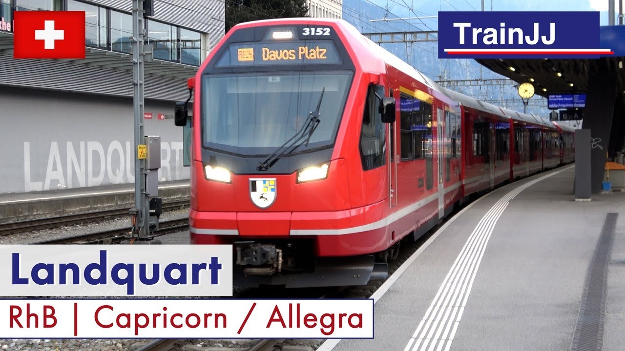 Swiss RhB Allegra & Capricorn ABe 4/16 trains in Landquart