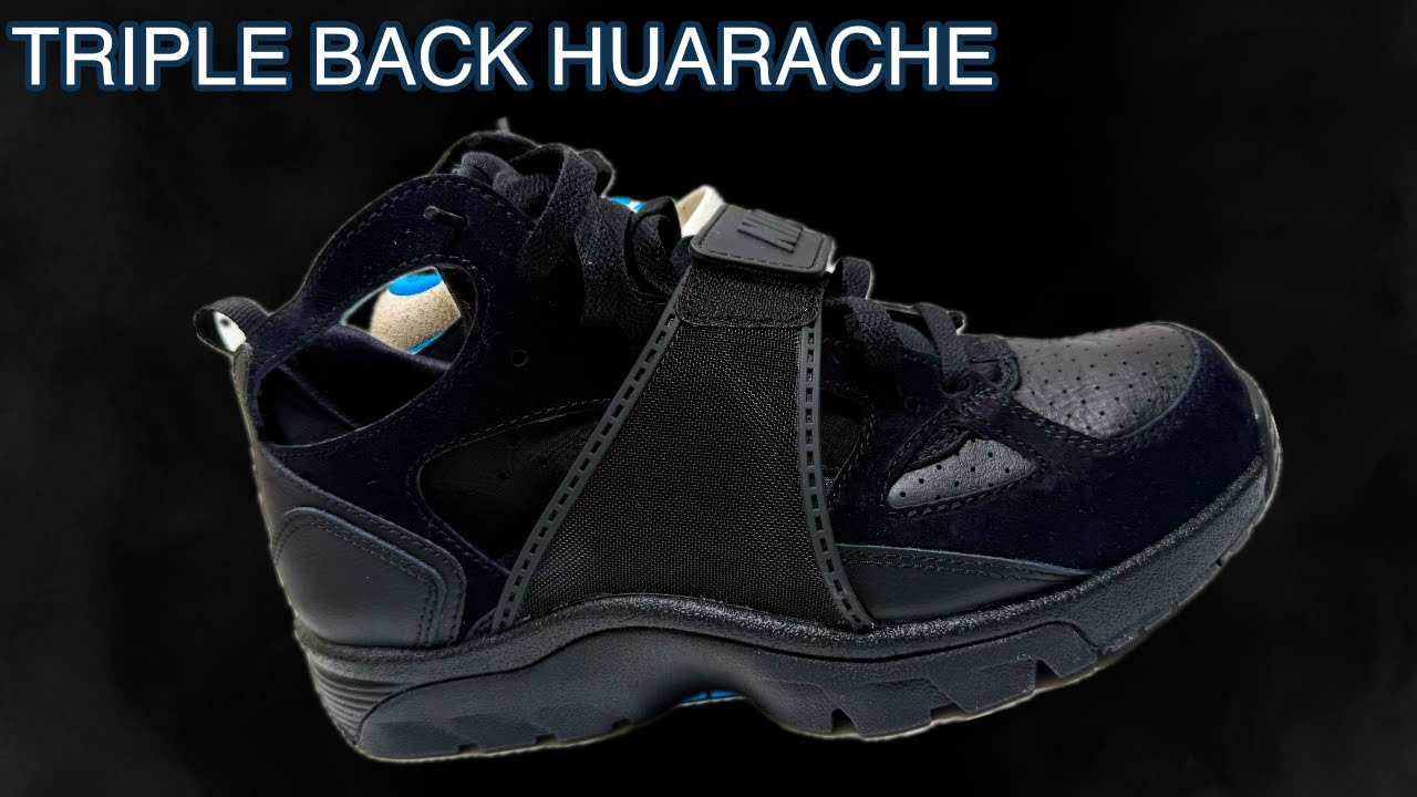 2025 Nike Air Trainer Huarache Triple Black Review & On Feet