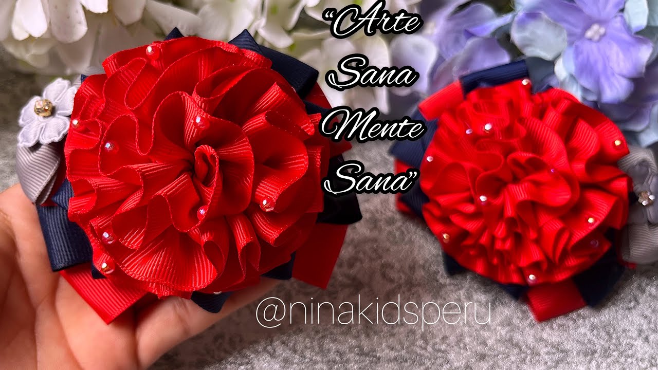 Pom pom 🎀con listón de 2.5 cm manera súper fácil y sencilla | DIY Pom pom with 2.5 bar super easy