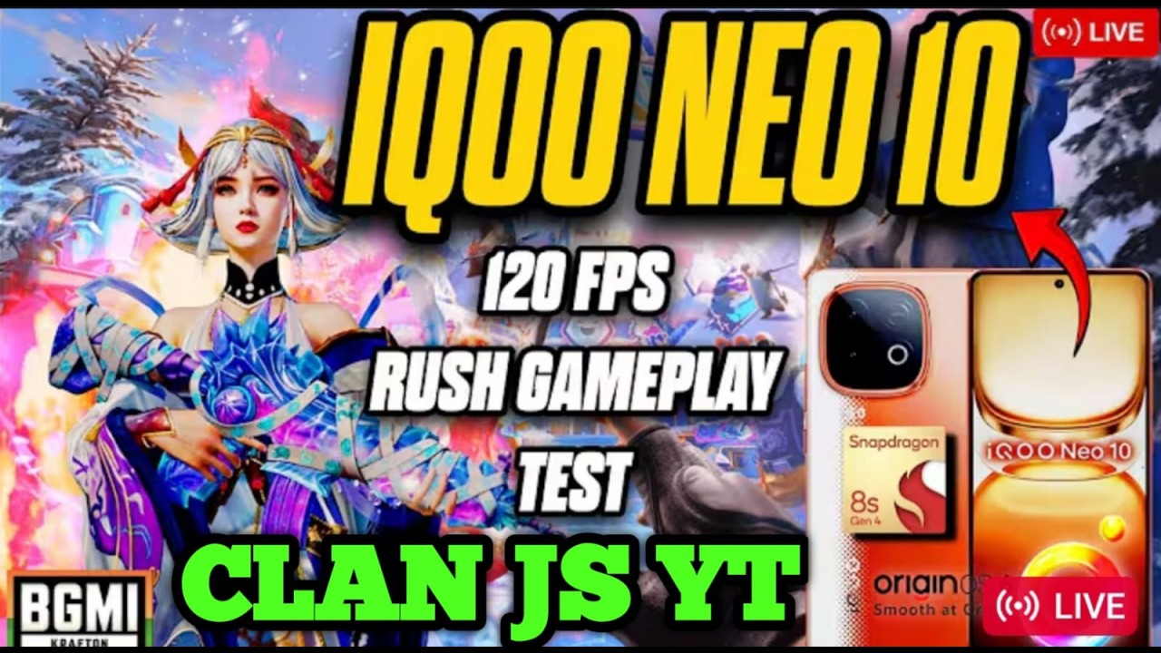 CLAN JS YT LIVE BGMI | IQOO NEO 10 120 FPS GAMEPLAY #BGMI #LIVE BGMI