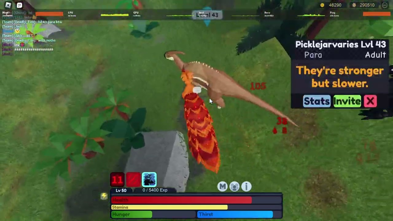 Server raiding as Nothronychus (Roblox Prehistoria)