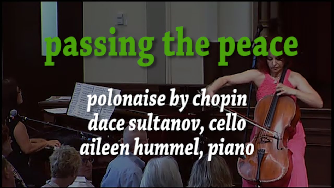passing the peace:   dace sultanov and  aileen hummel