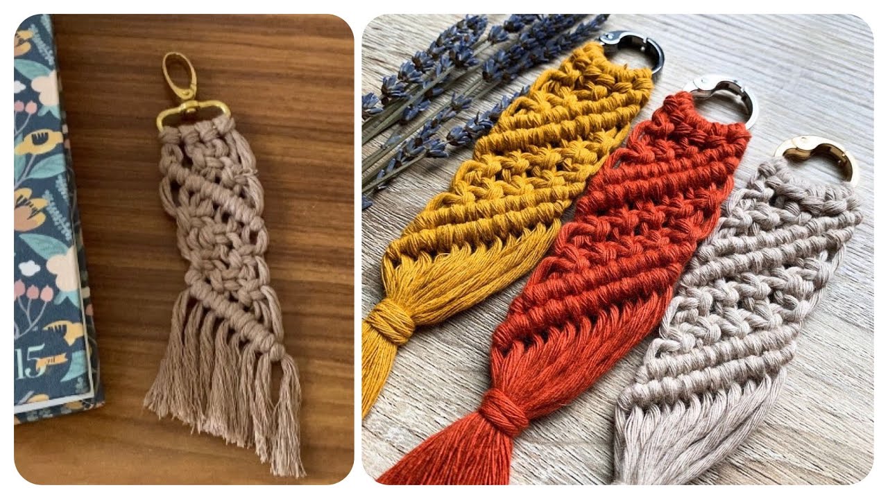 Makrome Anahtarlık Yapımı -9 | Macrame Keychain Tutorial | Kolay Makrome Anahtarlık Nasıl Yapılır?