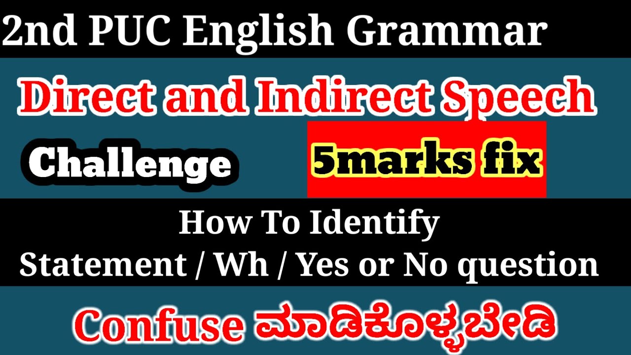 2nd PUC Reported Speech English grammar questions Report the following conversation 2nd PUC English