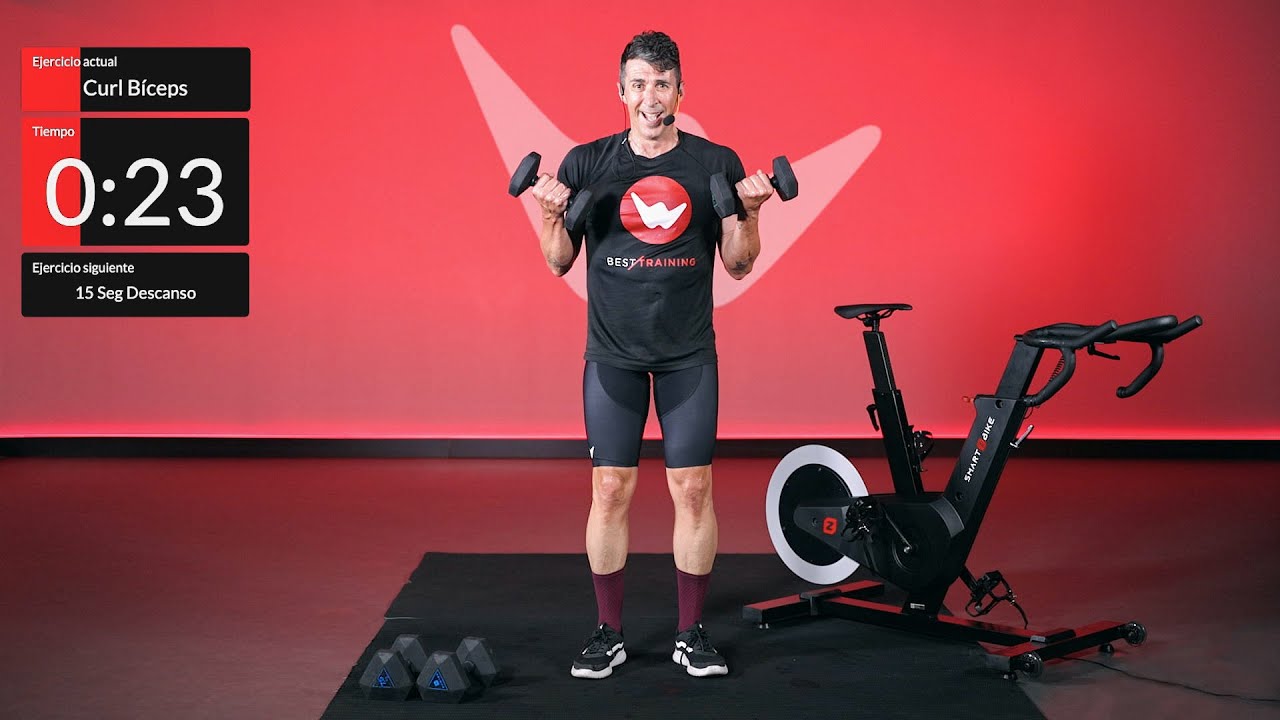 Clase completa de fuerza y ciclo indoor (Híbrida) - Nacho Bosquet