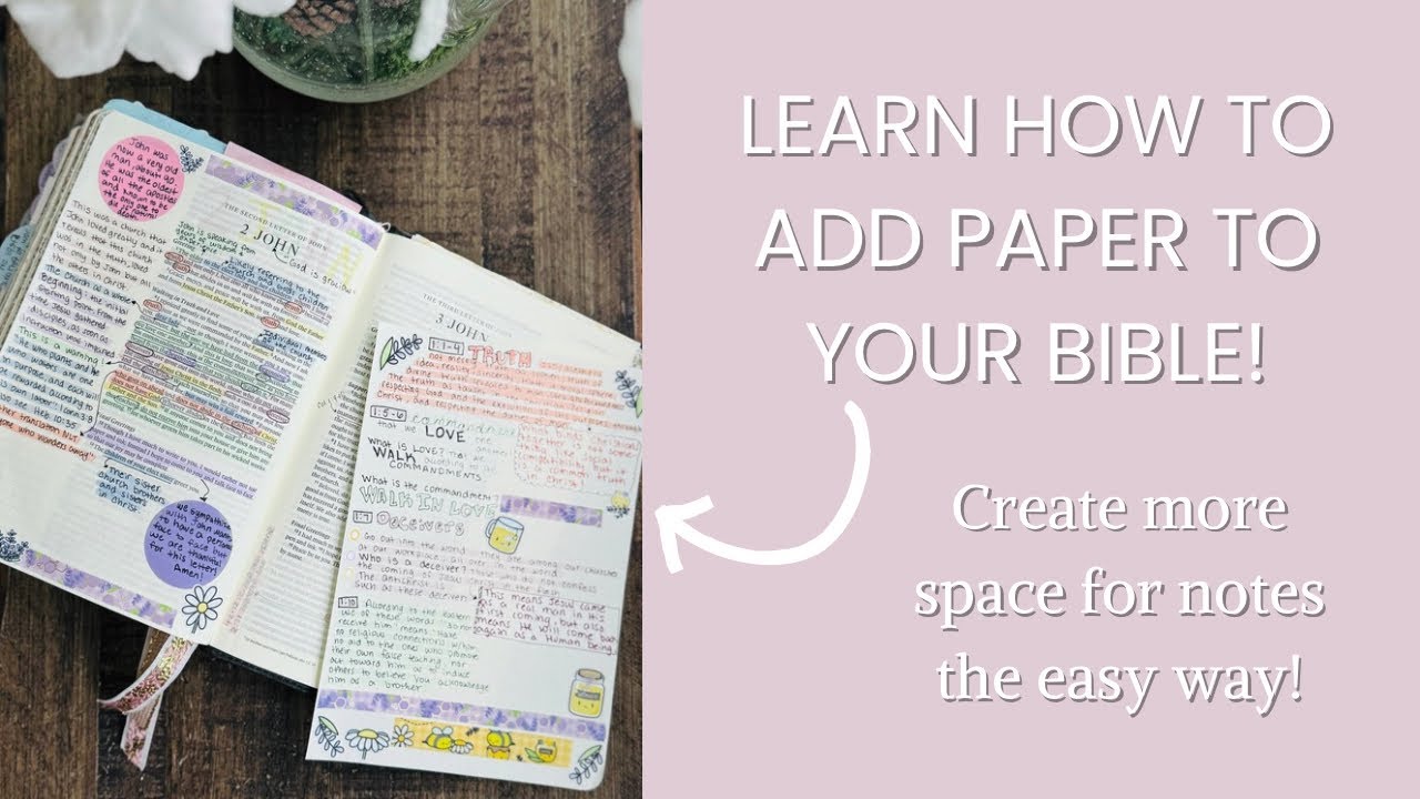 Learn How to Add Paper to your Bible! See how I make more space for notes for Bible Study!