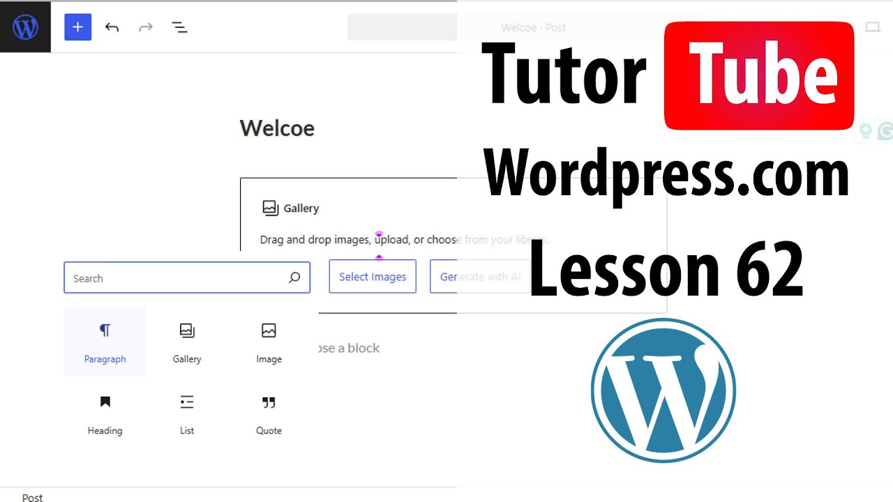 Wordpress.com - Lesson 62 - Stack Block