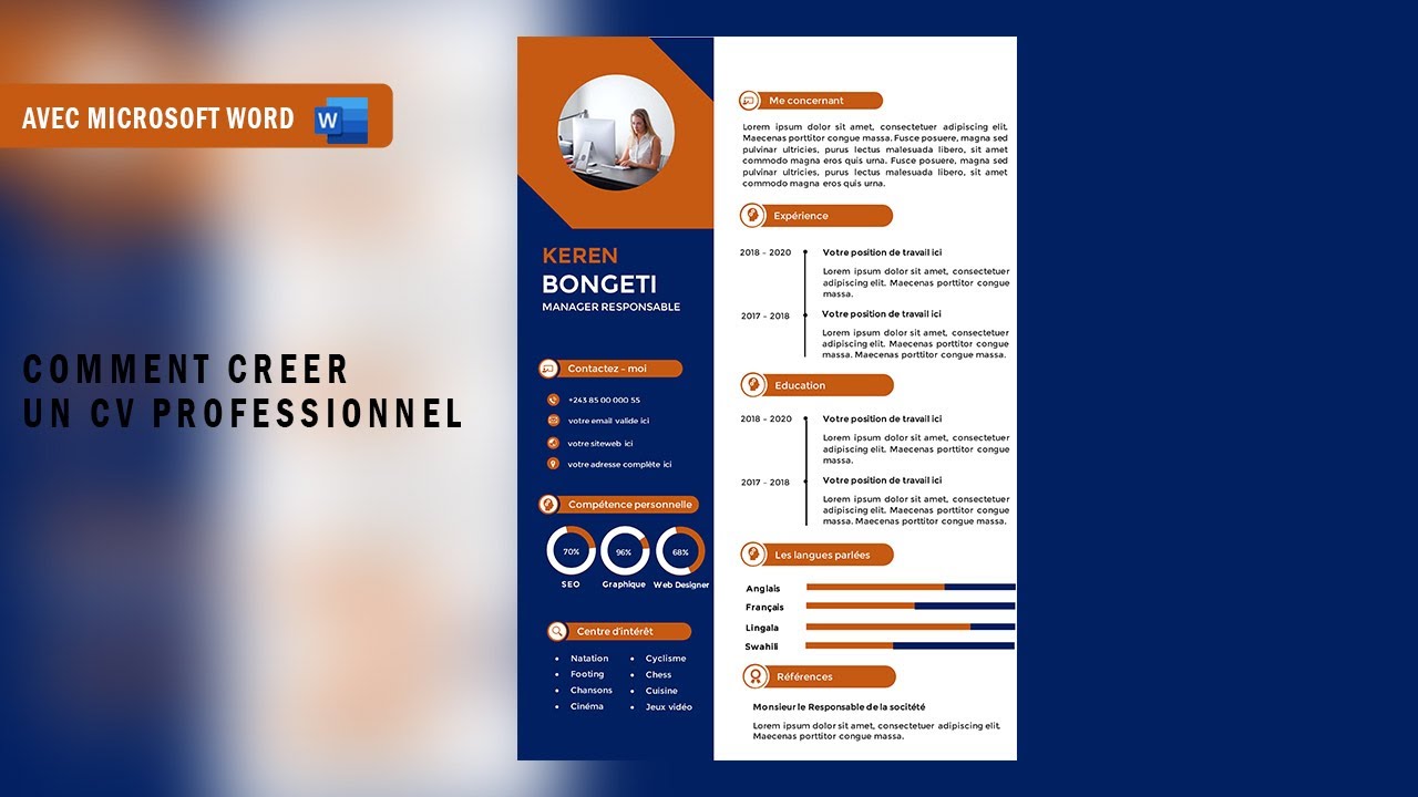 Comment créer un CV Pro avec Ms Word Pas à pas et non saute saute