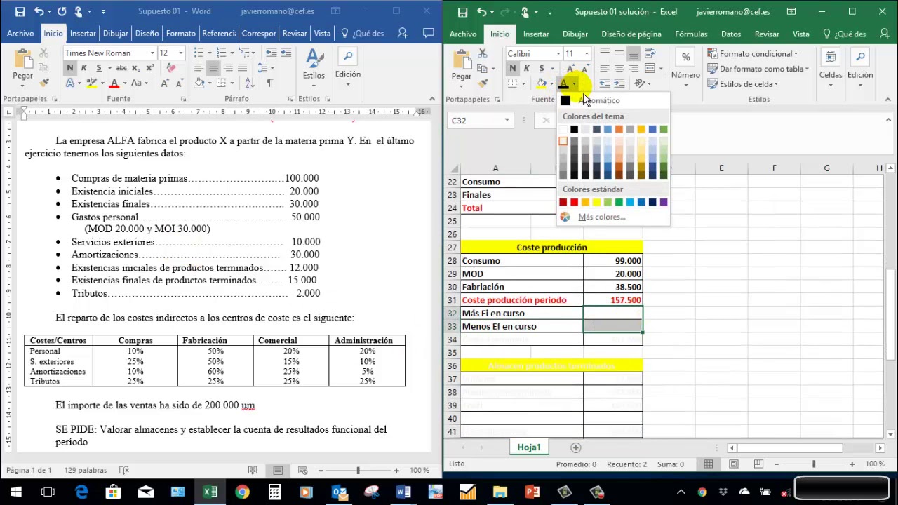 Contabilidad analitica Supuesto 1 m